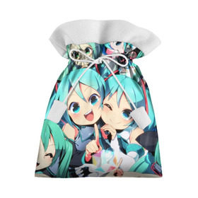 Подарочный 3D мешок с принтом Vocaloid в Курске, 100% полиэстер | Размер: 29*39 см | anime | hatsune miku | vocaloid | аниме | вокалоид | мику хатсуне