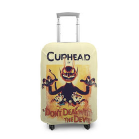 Чехол для чемодана 3D с принтом Cuphead в Курске, 86% полиэфир, 14% спандекс | двустороннее нанесение принта, прорези для ручек и колес | cuphead | капхед | компьтерная игра