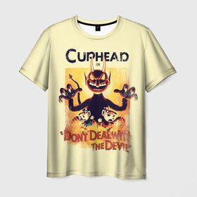 Мужская футболка 3D с принтом Cuphead в Курске, 100% полиэфир | прямой крой, круглый вырез горловины, длина до линии бедер | cuphead | капхед | компьтерная игра