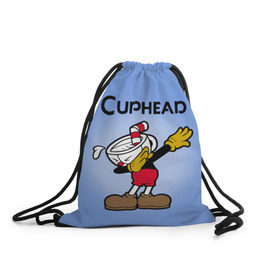 Рюкзак-мешок 3D с принтом Cuphead в Курске, 100% полиэстер | плотность ткани — 200 г/м2, размер — 35 х 45 см; лямки — толстые шнурки, застежка на шнуровке, без карманов и подкладки | cuphead | капхед | компьтерная игра