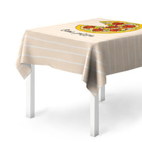 Скатерть 3D с принтом One love, One pizza в Курске, 100% полиэстер (ткань не мнется и не растягивается) | Размер: 150*150 см | Тематика изображения на принте: 14 февраля | love | pizza | valentine | любовь