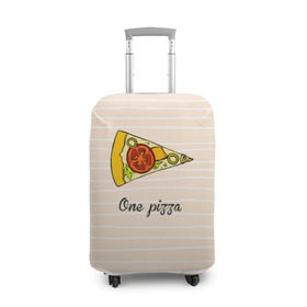 Чехол для чемодана 3D с принтом One Love, One Pizza в Курске, 86% полиэфир, 14% спандекс | двустороннее нанесение принта, прорези для ручек и колес | 