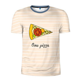 Мужская футболка 3D спортивная с принтом One Love, One Pizza в Курске, 100% полиэстер с улучшенными характеристиками | приталенный силуэт, круглая горловина, широкие плечи, сужается к линии бедра | 