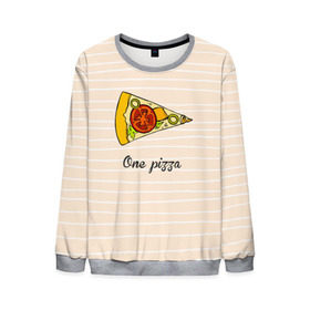 Мужской свитшот 3D с принтом One Love, One Pizza в Курске, 100% полиэстер с мягким внутренним слоем | круглый вырез горловины, мягкая резинка на манжетах и поясе, свободная посадка по фигуре | 