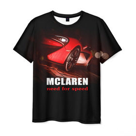 Мужская футболка 3D с принтом McLaren - жажда скорости в Курске, 100% полиэфир | прямой крой, круглый вырез горловины, длина до линии бедер | Тематика изображения на принте: auto | mclaren 570s | авто | автомобиль | машина | суперкар | тачка
