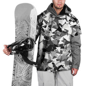 Накидка на куртку 3D с принтом Городской серый камуфляж в Курске, 100% полиэстер |  | армия | геометрический | геометрия | маскировка | милитари | паттерн | текстура | треугольники | чернобелый