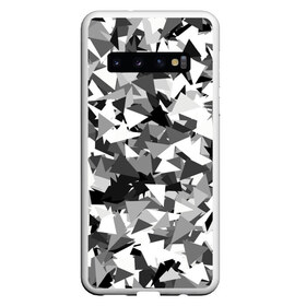 Чехол для Samsung Galaxy S10 с принтом Городской серый камуфляж в Курске, Силикон | Область печати: задняя сторона чехла, без боковых панелей | Тематика изображения на принте: армия | геометрический | геометрия | маскировка | милитари | паттерн | текстура | треугольники | чернобелый