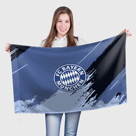 Флаг 3D с принтом FC Bayern Munchen style в Курске, 100% полиэстер | плотность ткани — 95 г/м2, размер — 67 х 109 см. Принт наносится с одной стороны | football | soccer | байерн