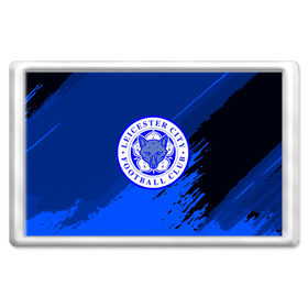Магнит 45*70 с принтом FC Leicester abstract style в Курске, Пластик | Размер: 78*52 мм; Размер печати: 70*45 | 