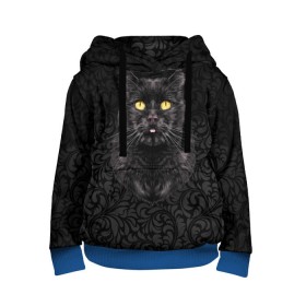Детская толстовка 3D с принтом Чёрный котик в Курске, 100% полиэстер | двухслойный капюшон со шнурком для регулировки, мягкие манжеты на рукавах и по низу толстовки, спереди карман-кенгуру с мягким внутренним слоем | Тематика изображения на принте: кошка | чёрная