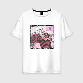 Женская футболка хлопок Oversize с принтом Lizer в Курске, 100% хлопок | свободный крой, круглый ворот, спущенный рукав, длина до линии бедер
 | 2 | audiopunk | bogema | flesh