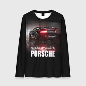 Мужской лонгслив 3D с принтом Porsche GTstreet R в Курске, 100% полиэстер | длинные рукава, круглый вырез горловины, полуприлегающий силуэт | auto | porsche 911 | turbo s | авто | автомобиль | машина | спорткар | суперкар | тачка