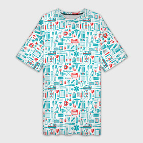 Платье-футболка 3D с принтом 36,6 в Курске,  |  | аптека | врач | гиппократ | градусник | медбрат | медик | медсестра | пинцет | скорая | скорая помощь