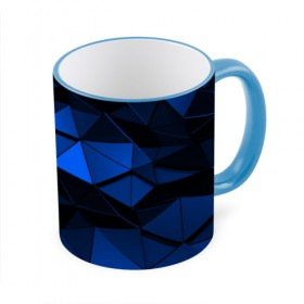 Кружка 3D с принтом Blue abstraction collection в Курске, керамика | ёмкость 330 мл | abstraction | geometry | polygon | абстракция | геометрия | грань | краски | кубик | кубики | линии | мозаика | полигон | разноцветные | ребро | текстура | тени | узор