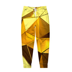 Мужские брюки 3D с принтом Gold texture в Курске, 100% полиэстер | манжеты по низу, эластичный пояс регулируется шнурком, по бокам два кармана без застежек, внутренняя часть кармана из мелкой сетки | 