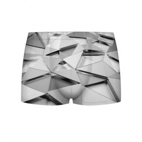 Мужские трусы 3D с принтом Gray triangle в Курске, 50% хлопок, 50% полиэстер | классическая посадка, на поясе мягкая тканевая резинка | Тематика изображения на принте: 