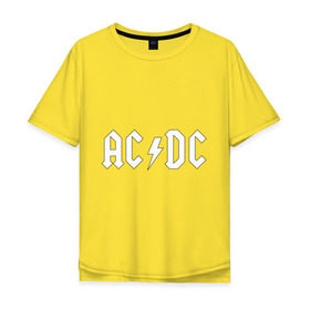 Мужская футболка хлопок Oversize с принтом AC/DC в Курске, 100% хлопок | свободный крой, круглый ворот, “спинка” длиннее передней части | ac dc | acdc | high voltage | ангус | металл | рок | фсвс | эй си ди си | эйсидиси | янг