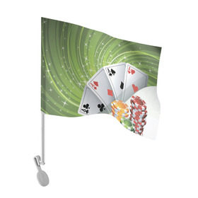 Флаг для автомобиля с принтом Покер Старс в Курске, 100% полиэстер | Размер: 30*21 см | игра | казино | каре | карты | роял | сет | стрит | туз | удача | флеш | фул | хаус