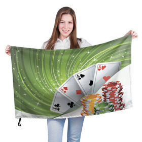 Флаг 3D с принтом Покер Старс в Курске, 100% полиэстер | плотность ткани — 95 г/м2, размер — 67 х 109 см. Принт наносится с одной стороны | игра | казино | каре | карты | роял | сет | стрит | туз | удача | флеш | фул | хаус
