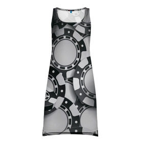 Платье-майка 3D с принтом Poker в Курске, 100% полиэстер | полуприлегающий силуэт, широкие бретели, круглый вырез горловины, удлиненный подол сзади. | игра | казино | каре | карты | роял | сет | стрит | туз | удача | флеш | фул | хаус