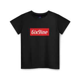 Детская футболка хлопок с принтом 6ix9ine в Курске, 100% хлопок | круглый вырез горловины, полуприлегающий силуэт, длина до линии бедер | 6ix | rap | рэп