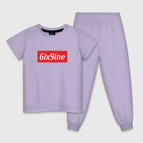 Детская пижама хлопок с принтом 6ix9ine в Курске, 100% хлопок |  брюки и футболка прямого кроя, без карманов, на брюках мягкая резинка на поясе и по низу штанин
 | Тематика изображения на принте: 6ix | rap | рэп