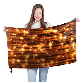 Флаг 3D с принтом Огоньки в Курске, 100% полиэстер | плотность ткани — 95 г/м2, размер — 67 х 109 см. Принт наносится с одной стороны | кометы | космос | метеорит | огоньки | свет | яркий