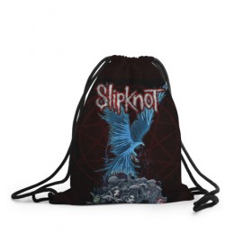 Рюкзак-мешок 3D с принтом Slipknot в Курске, 100% полиэстер | плотность ткани — 200 г/м2, размер — 35 х 45 см; лямки — толстые шнурки, застежка на шнуровке, без карманов и подкладки | slipknot | слипкнот