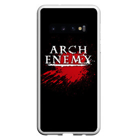 Чехол для Samsung Galaxy S10 с принтом Arch Enemy в Курске, Силикон | Область печати: задняя сторона чехла, без боковых панелей | arch enemy | band | blood | metal | music | rock | атрибутика | группа | кровь | метал | музыка | рок