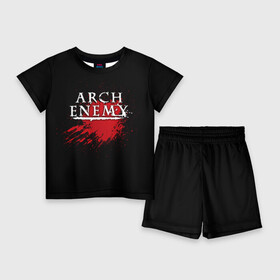 Детский костюм с шортами 3D с принтом Arch Enemy в Курске,  |  | arch enemy | band | blood | metal | music | rock | атрибутика | группа | кровь | метал | музыка | рок