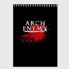 Скетчбук с принтом Arch Enemy в Курске, 100% бумага
 | 48 листов, плотность листов — 100 г/м2, плотность картонной обложки — 250 г/м2. Листы скреплены сверху удобной пружинной спиралью | Тематика изображения на принте: arch enemy | band | blood | metal | music | rock | атрибутика | группа | кровь | метал | музыка | рок