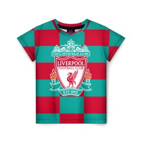 Детская футболка 3D с принтом ФК Ливерпуль в Курске, 100% гипоаллергенный полиэфир | прямой крой, круглый вырез горловины, длина до линии бедер, чуть спущенное плечо, ткань немного тянется | england | fc | англия | ливерпуль | фк