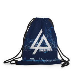 Рюкзак-мешок 3D с принтом Linkin Park music collection в Курске, 100% полиэстер | плотность ткани — 200 г/м2, размер — 35 х 45 см; лямки — толстые шнурки, застежка на шнуровке, без карманов и подкладки | Тематика изображения на принте: linkin park | logo | music | pop | rock | usa | альтернатива | америка | металл | музыка | музыкальный | поп | рок | честер беннингтон