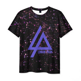 Мужская футболка 3D с принтом Abstraction Linkin Park в Курске, 100% полиэфир | прямой крой, круглый вырез горловины, длина до линии бедер | 