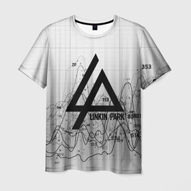 Мужская футболка 3D с принтом Linkin Park black&gray 2018 в Курске, 100% полиэфир | прямой крой, круглый вырез горловины, длина до линии бедер | 