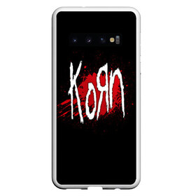 Чехол для Samsung Galaxy S10 с принтом Korn в Курске, Силикон | Область печати: задняя сторона чехла, без боковых панелей | band | blood | korn | metal | music | rock | атрибутика | группа | кровь | метал | музыка | рок