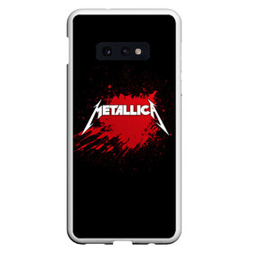 Чехол для Samsung S10E с принтом Metallica в Курске, Силикон | Область печати: задняя сторона чехла, без боковых панелей | Тематика изображения на принте: band | blood | metal | metallica | music | rock | атрибутика | группа | кровь | метал | музыка | рок