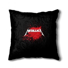 Подушка 3D с принтом Metallica в Курске, наволочка – 100% полиэстер, наполнитель – холлофайбер (легкий наполнитель, не вызывает аллергию). | состоит из подушки и наволочки. Наволочка на молнии, легко снимается для стирки | band | blood | metal | metallica | music | rock | атрибутика | группа | кровь | метал | музыка | рок