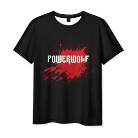Мужская футболка 3D с принтом Powerwolf в Курске, 100% полиэфир | прямой крой, круглый вырез горловины, длина до линии бедер | band | blood | metal | music | powerwolf | rock | атрибутика | группа | кровь | метал | музыка | рок