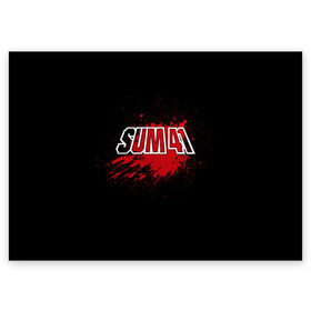Поздравительная открытка с принтом Sum 41 в Курске, 100% бумага | плотность бумаги 280 г/м2, матовая, на обратной стороне линовка и место для марки
 | Тематика изображения на принте: band | blood | metal | music | rock | sum 41 | атрибутика | группа | кровь | метал | музыка | рок