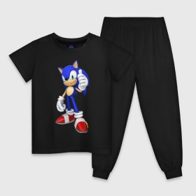Детская пижама хлопок с принтом Modern Sonic в Курске, 100% хлопок |  брюки и футболка прямого кроя, без карманов, на брюках мягкая резинка на поясе и по низу штанин
 | sonic | соник