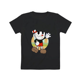 Детская футболка хлопок с принтом Cuphead в Курске, 100% хлопок | круглый вырез горловины, полуприлегающий силуэт, длина до линии бедер | cuphead | капхед | капхэд
