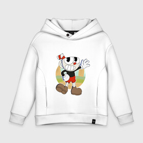 Детское худи Oversize хлопок с принтом Cuphead в Курске, френч-терри — 70% хлопок, 30% полиэстер. Мягкий теплый начес внутри —100% хлопок | боковые карманы, эластичные манжеты и нижняя кромка, капюшон на магнитной кнопке | cuphead | капхед | капхэд