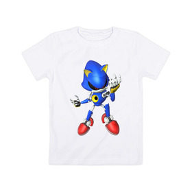Детская футболка хлопок с принтом Metal Sonic в Курске, 100% хлопок | круглый вырез горловины, полуприлегающий силуэт, длина до линии бедер | метал соник | металл соник