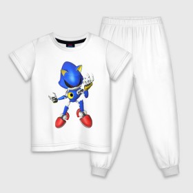 Детская пижама хлопок с принтом Metal Sonic в Курске, 100% хлопок |  брюки и футболка прямого кроя, без карманов, на брюках мягкая резинка на поясе и по низу штанин
 | метал соник | металл соник