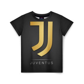 Детская футболка 3D с принтом Juventus Gold Edition в Курске, 100% гипоаллергенный полиэфир | прямой крой, круглый вырез горловины, длина до линии бедер, чуть спущенное плечо, ткань немного тянется | Тематика изображения на принте: champions | italy | jeep | juventus | league | италия | лига | чемпионов | ювентус