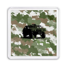 Магнит 55*55 с принтом Jeep в Курске, Пластик | Размер: 65*65 мм; Размер печати: 55*55 мм | Тематика изображения на принте: 23 февраля | hummer | jeep | авто | армейская | армия | внедорожник | военная | джип | камуфляж | милитари | россия | хамер