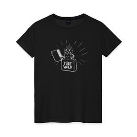 Женская футболка хлопок с принтом Firewalk в Курске, 100% хлопок | прямой крой, круглый вырез горловины, длина до линии бедер, слегка спущенное плечо | life is strange