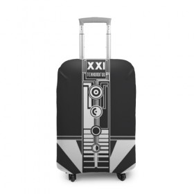 Чехол для чемодана 3D с принтом технологии XXI в Курске, 86% полиэфир, 14% спандекс | двустороннее нанесение принта, прорези для ручек и колес | 