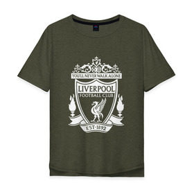 Мужская футболка хлопок Oversize с принтом Liverpool FC в Курске, 100% хлопок | свободный крой, круглый ворот, “спинка” длиннее передней части | england | football | liverpool fc | logo | sport | англия | ливерпуль | лига | лого | спорт | фк | футбол | футбольный клуб | эмблема